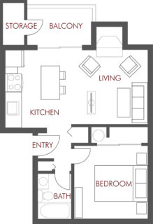 1 Bed / 1 Bath / 570 sq ft / Availability: Please Call / Deposit: $200 * / Rent: $990